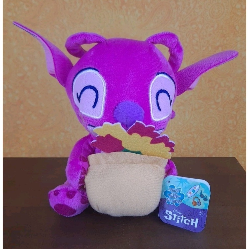 Disney Lilo and Stitch‎ Angel with Flower Plush Stuffed Animal 7" Pink NWT